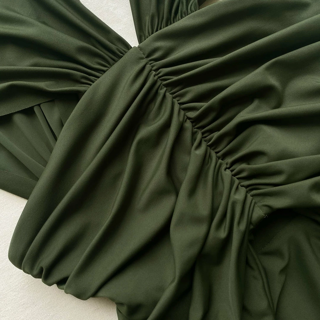 Self-portrait Khaki Cut Out Swimsuit