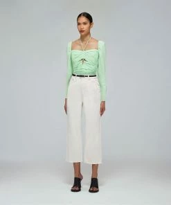 Self-portrait Natural Denim Straight Leg Jeans 23" READY TO WEAR