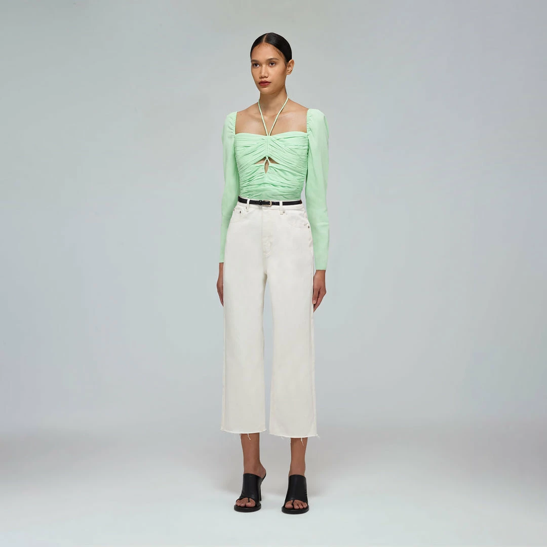 Self-portrait Natural Denim Straight Leg Jeans 23" READY TO WEAR