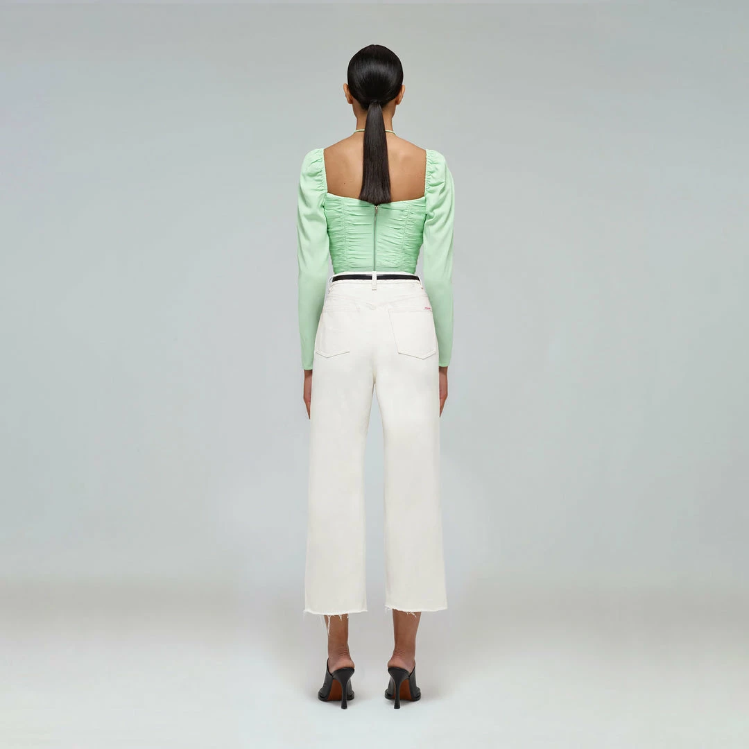 Self-portrait Natural Denim Straight Leg Jeans 23" READY TO WEAR