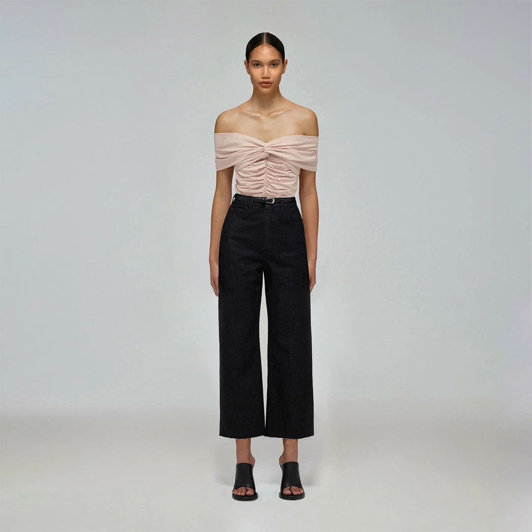 Self-portrait READY TO WEAR Black Denim Straight Leg Jeans 25"