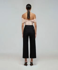 Self-portrait READY TO WEAR Black Denim Straight Leg Jeans 25