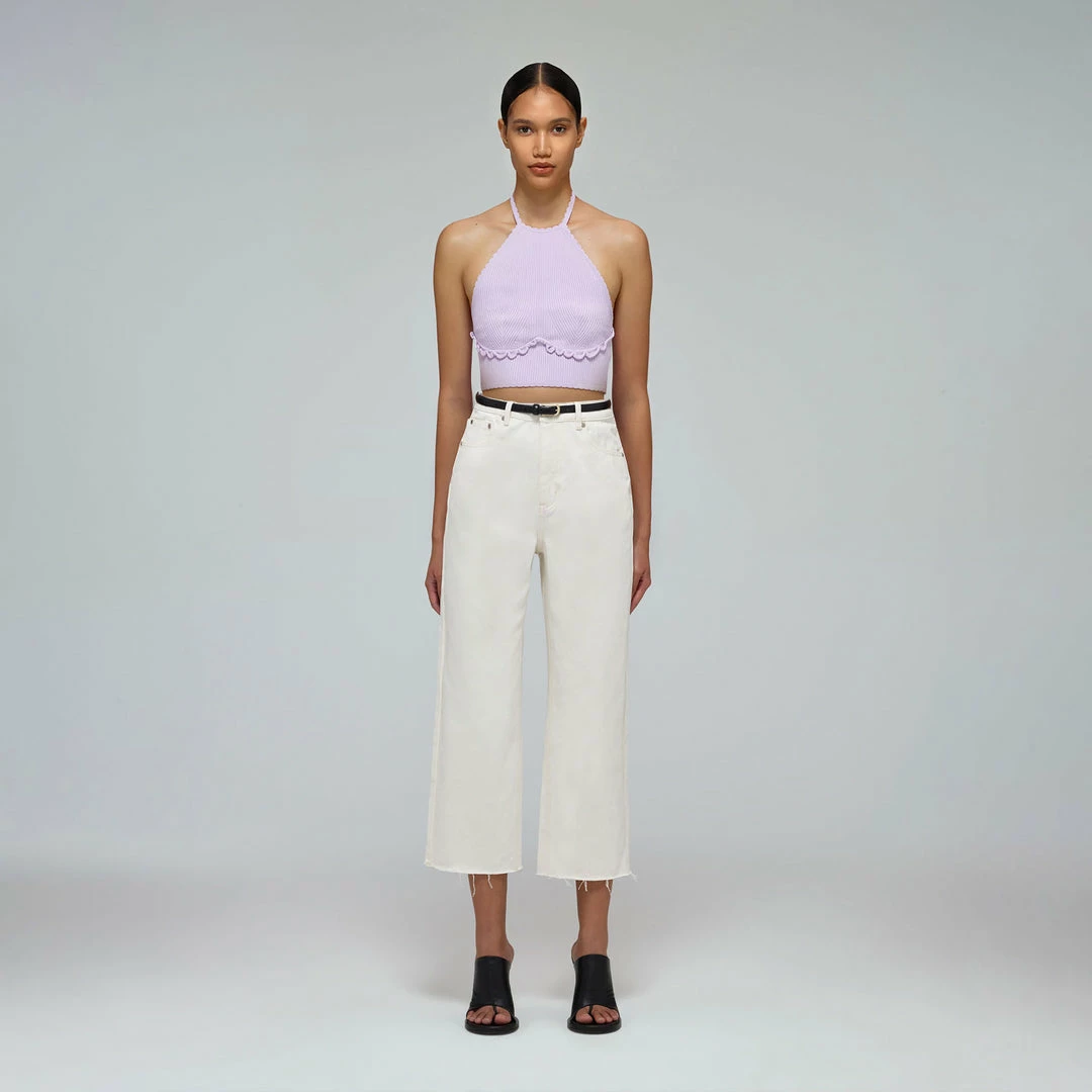 Self-portrait Natural Denim Straight Leg Jeans 25"