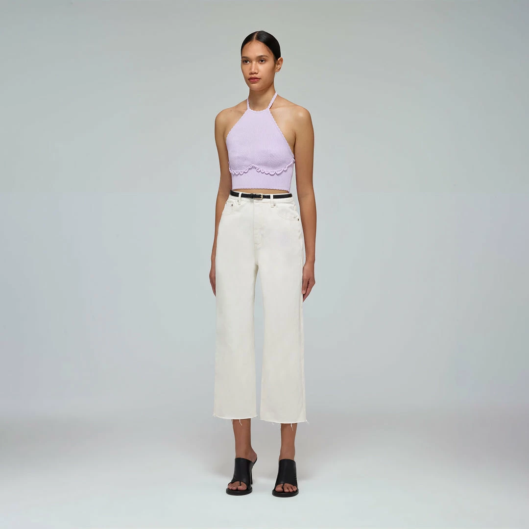 Self-portrait Natural Denim Straight Leg Jeans 25"