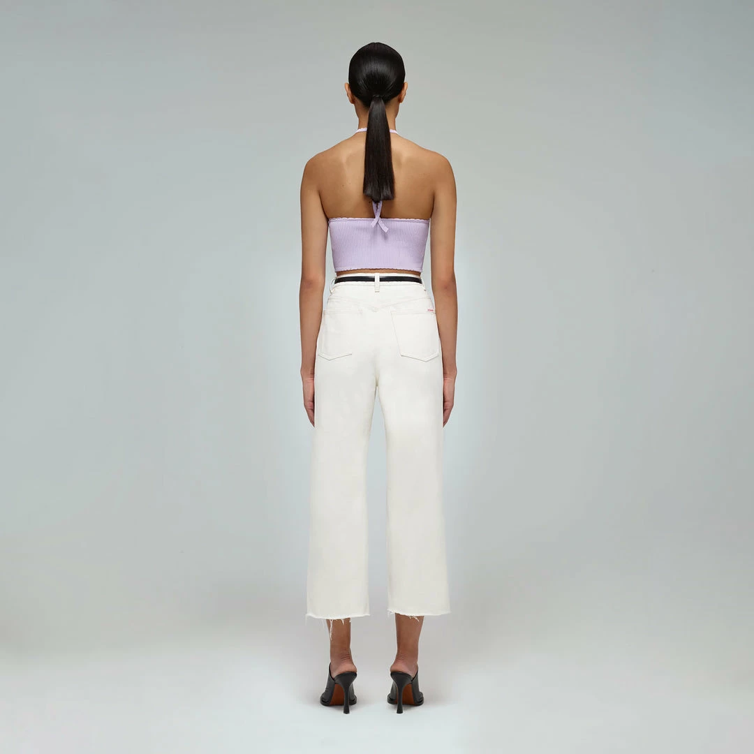 Self-portrait Natural Denim Straight Leg Jeans 25"