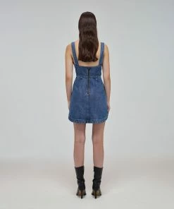 Self-portrait READY TO WEAR Blue Denim Bow Mini Dress
