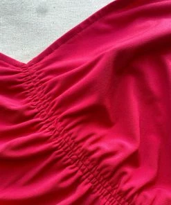 Self-portrait Fuchsia Jersey Gathered Asymmetric Mini Dress READY TO WEAR