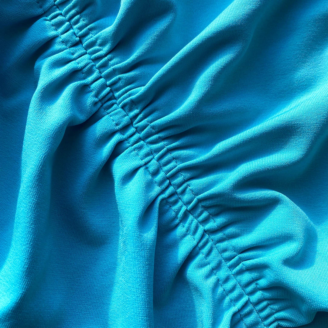 Self-portrait Tropical Blue Jersey Gathered Midi Dress READY TO WEAR