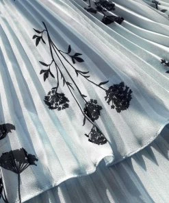 Self-portrait READY TO WEAR Blue Floral Silhouette Chiffon Crossover Midi Dress