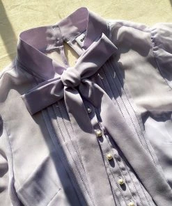 Self-portrait Lilac Chiffon Pussy Bow Dress READY TO WEAR