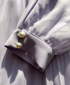 Self-portrait Lilac Chiffon Pussy Bow Dress READY TO WEAR