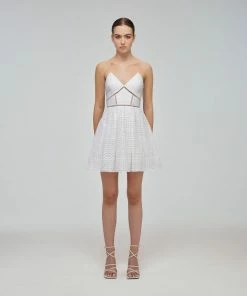 Self-portrait READY TO WEAR Mixed Broderie Azaelea Mini Dress