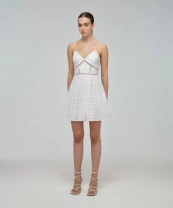 Self-portrait READY TO WEAR Mixed Broderie Azaelea Mini Dress