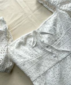 Self-portrait READY TO WEAR Mixed Broderie Midi Dress