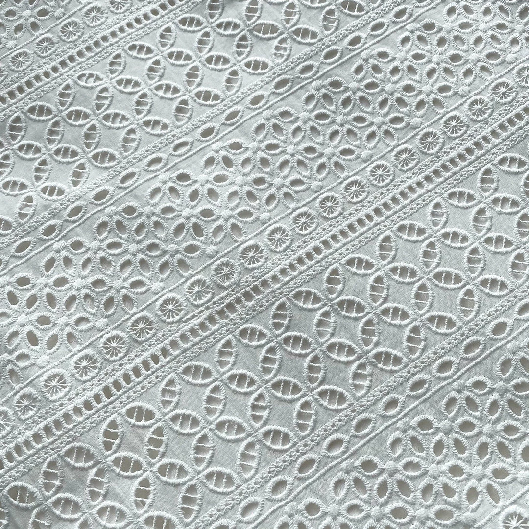 Self-portrait Mixed Broderie Puff Sleeve Midi Dress