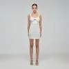 Self-portrait READY TO WEAR Mixed Broderie Mini Dress