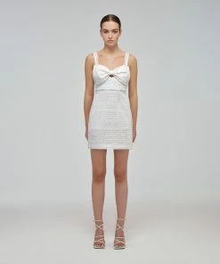 Self-portrait READY TO WEAR Mixed Broderie Mini Dress