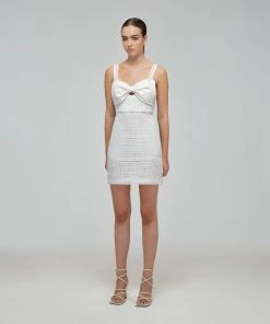 Self-portrait READY TO WEAR Mixed Broderie Mini Dress