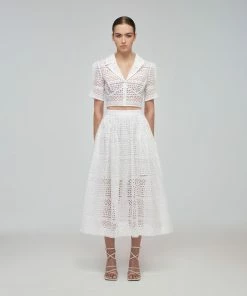 Self-portrait Mixed Broderie Top