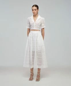 Self-portrait Mixed Broderie Top