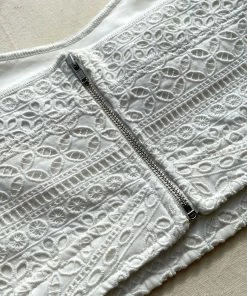 Self-portrait Mixed Broderie Crop Top READY TO WEAR