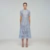 Self-portrait Blue Prairie Midi Dress NEW ARRIVALS
