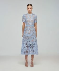 Self-portrait Blue Prairie Midi Dress NEW ARRIVALS