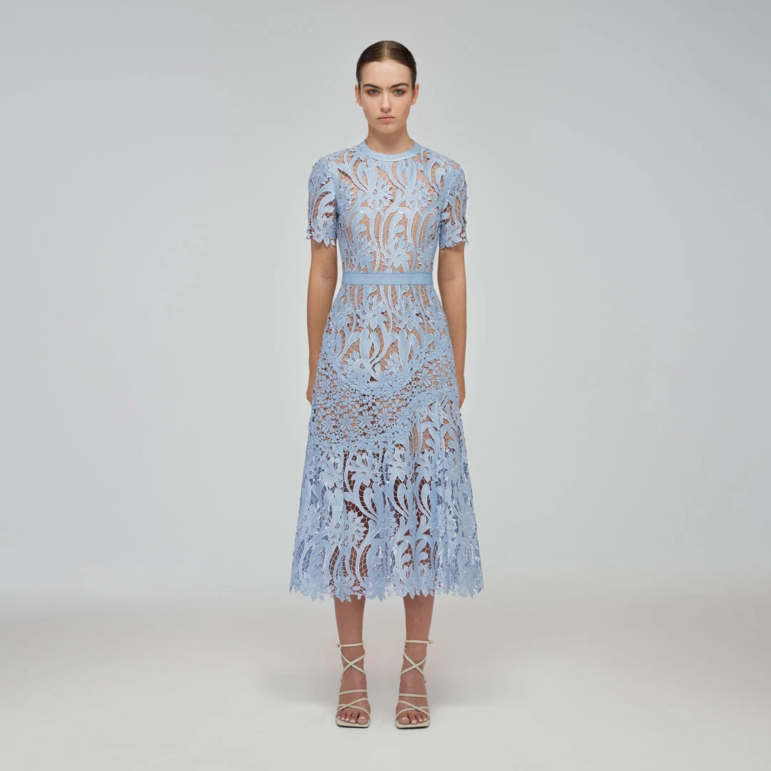 Self-portrait Blue Prairie Midi Dress NEW ARRIVALS