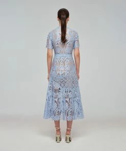 Self-portrait Blue Prairie Midi Dress NEW ARRIVALS