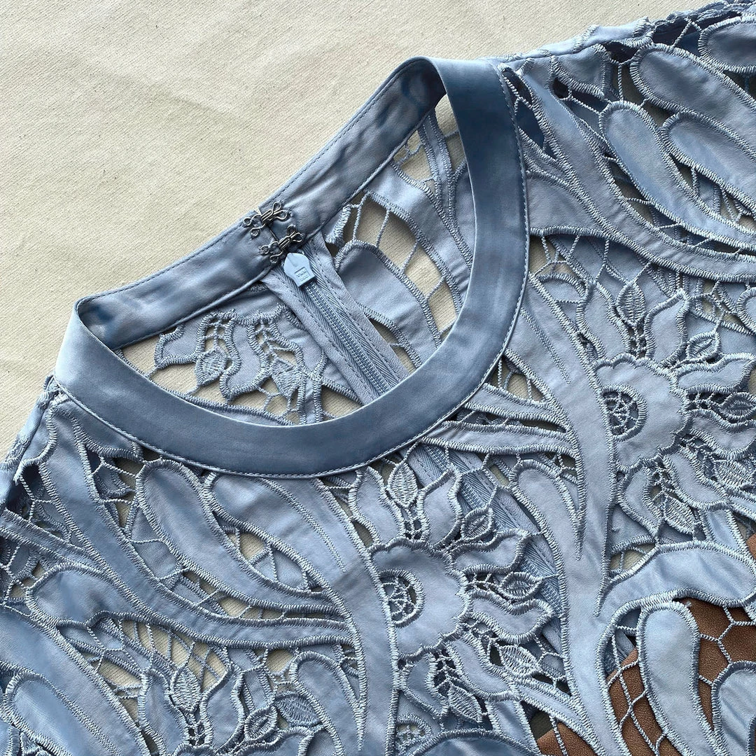 Self-portrait Blue Prairie Midi Dress NEW ARRIVALS