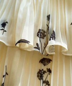 Self-portrait Yellow Floral Silhouette Chiffon Tiered Mini Dress READY TO WEAR