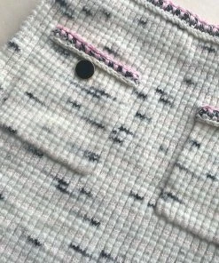 Self-portrait READY TO WEAR Ivory Contrast Yarn Knit Skirt