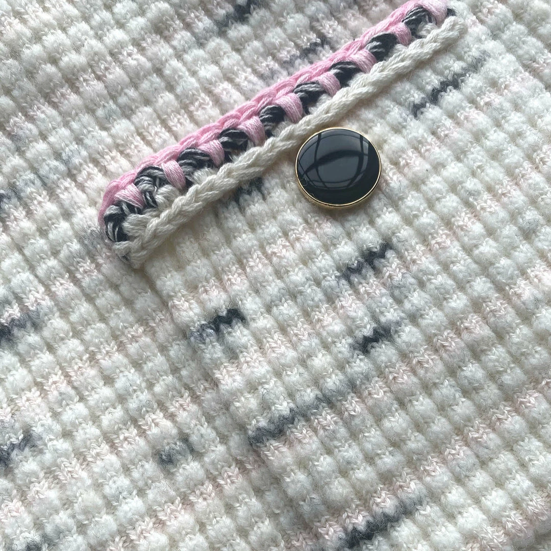 Self-portrait READY TO WEAR Ivory Contrast Yarn Knit Skirt