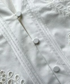 Self-portrait Swim & Resort White Broderie Organic Cotton Mini Dress