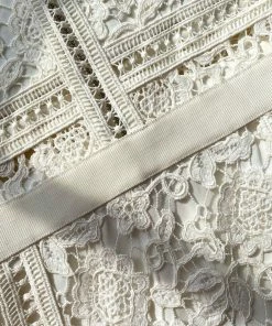 Self-portrait Ivory Floral Guipure Mini Dress READY TO WEAR