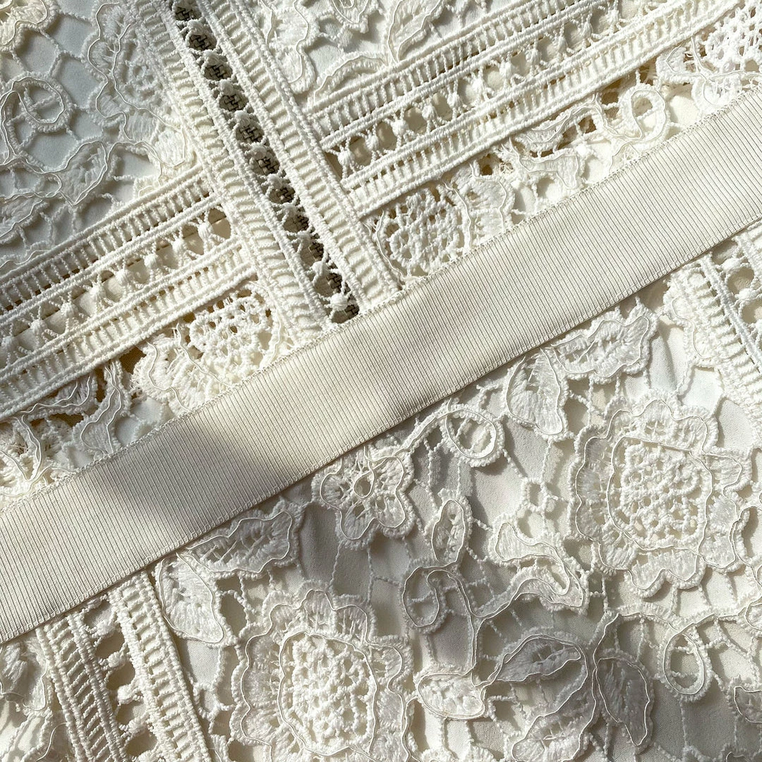 Self-portrait Ivory Floral Guipure Mini Dress READY TO WEAR