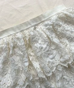 Self-portrait Ivory Corded Lace Tiered Midi Skirt