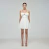 Self-portrait White Taffeta Bow Mini Dress READY TO WEAR