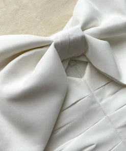 Self-portrait White Taffeta Bow Mini Dress READY TO WEAR