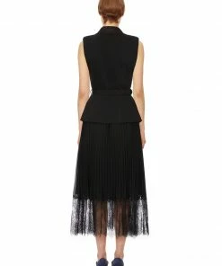 Self-portrait READY TO WEAR Tailored Crepe And Chiffon Midi Dress