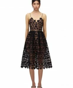 Self-portrait READY TO WEAR Black Azaelea Midi Dress