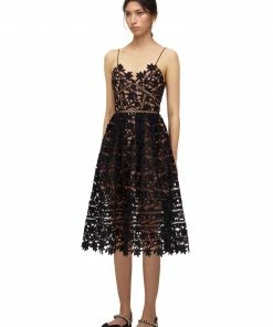 Self-portrait READY TO WEAR Black Azaelea Midi Dress