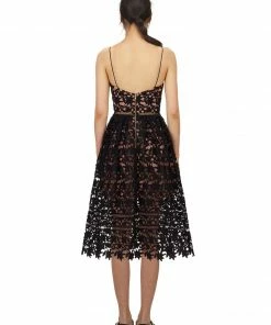 Self-portrait READY TO WEAR Black Azaelea Midi Dress