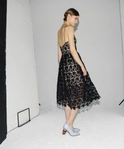 Self-portrait READY TO WEAR Black Azaelea Midi Dress
