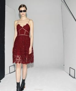 Self-portrait Berry Azaelea Mini Dress READY TO WEAR