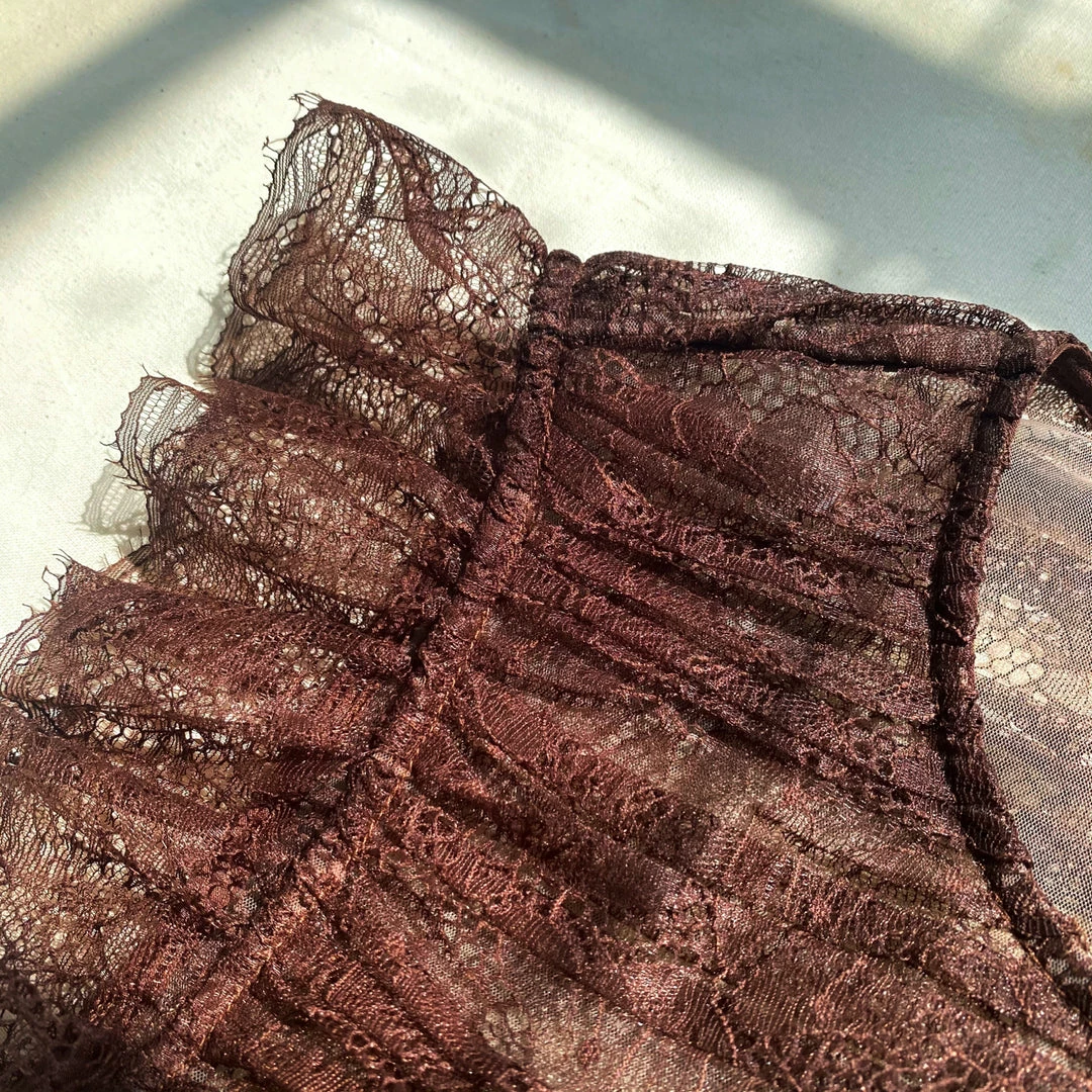 Self-portrait Brown Fine Lace Midi Dress READY TO WEAR