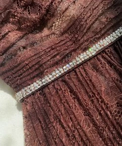 Self-portrait Brown Fine Lace Midi Dress READY TO WEAR