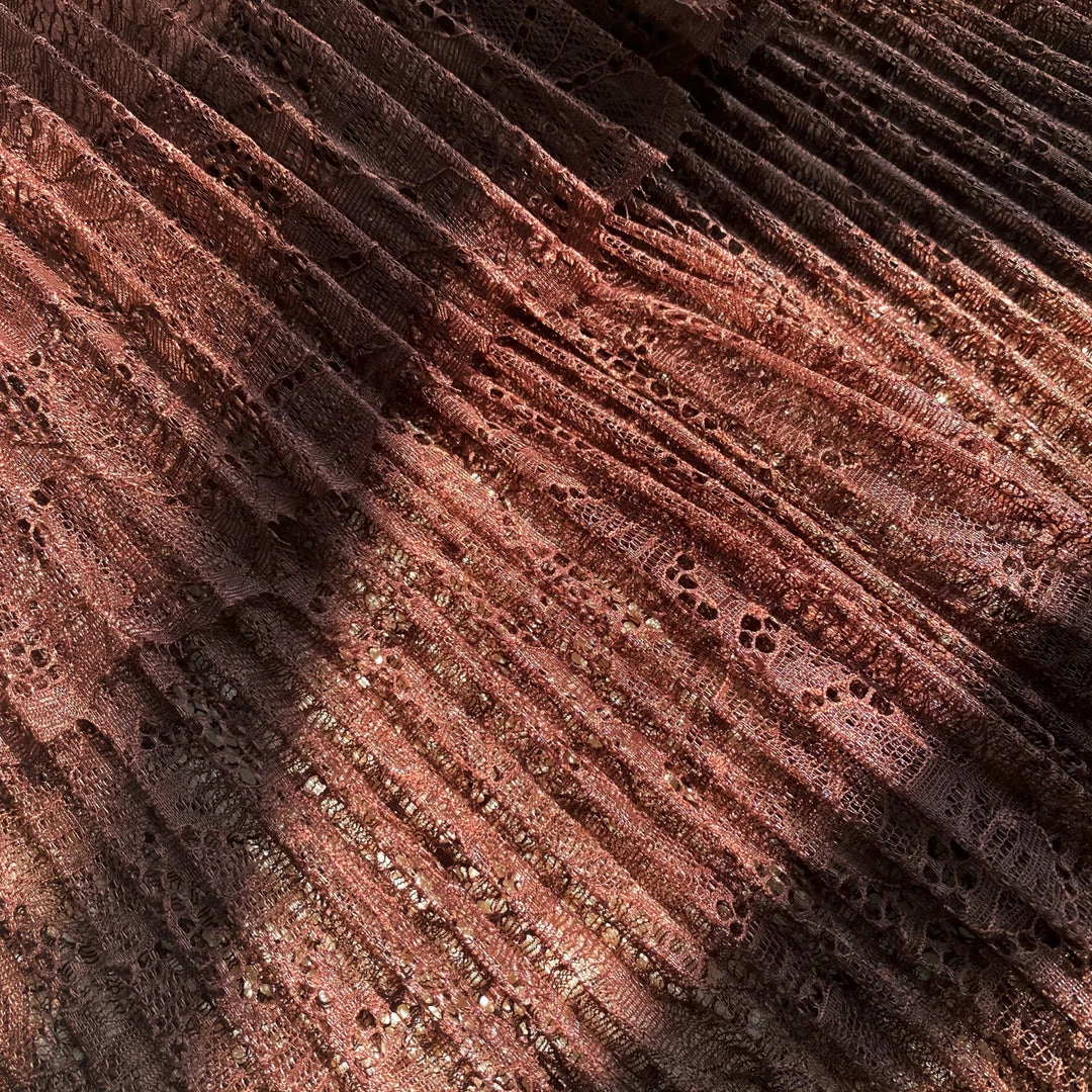 Self-portrait Brown Fine Lace Midi Dress READY TO WEAR