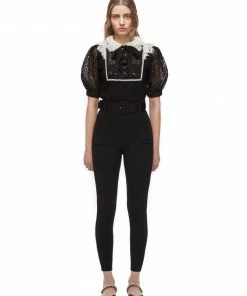 Self-portrait Monochrome Frill Collar Top