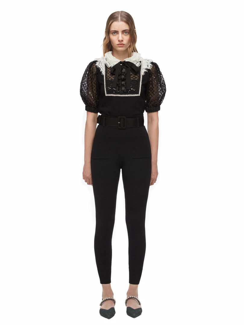 Self-portrait Monochrome Frill Collar Top